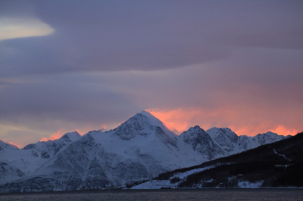 Coucher de soleil sur la péninsule de Lyngen