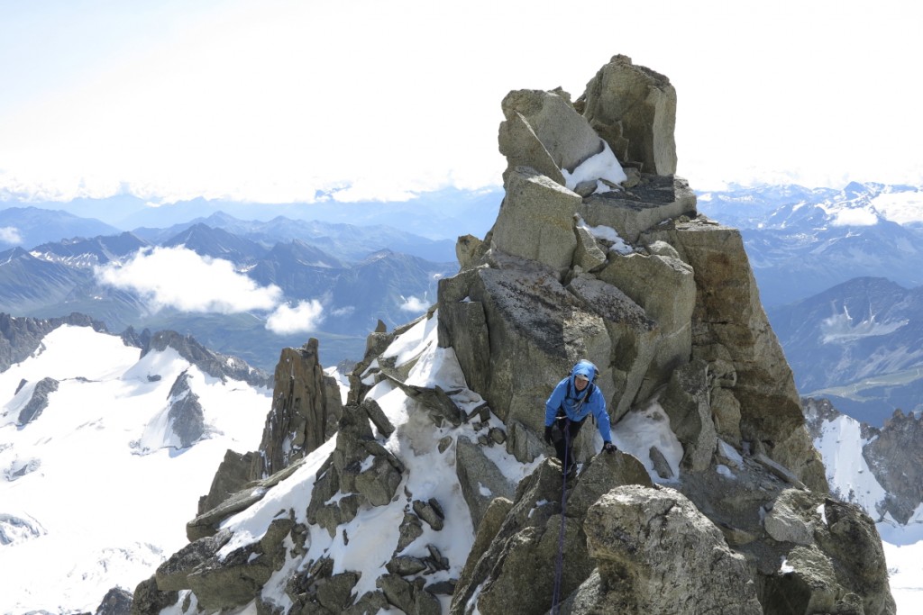 Sur l'arête menant au sommet du Tacul