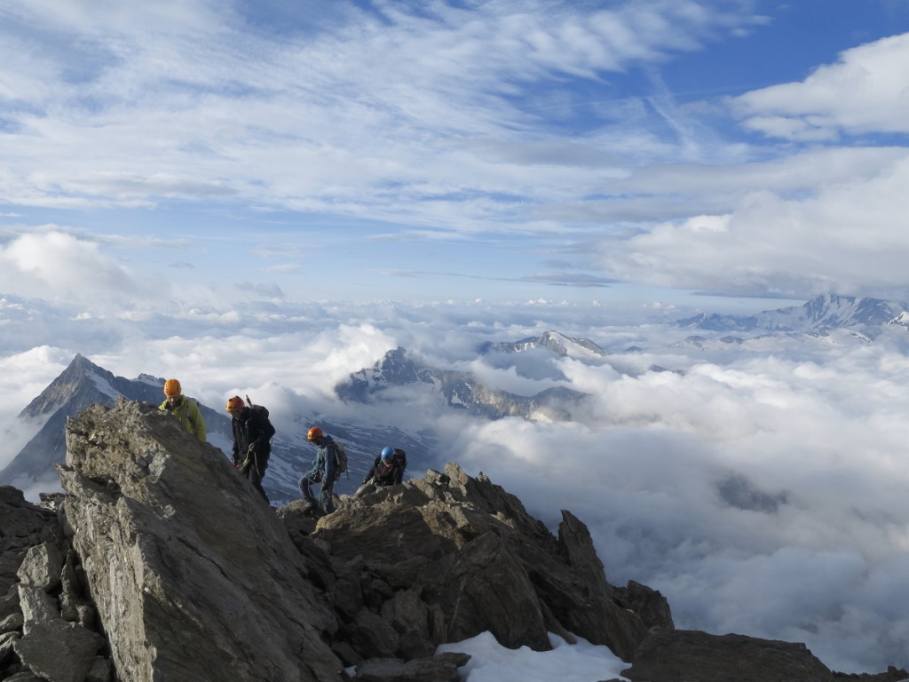 Arrivé au sommet sud du Weissmies