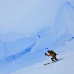 Christophe dans les crevasses du Mont Harris en péninsule antarctique