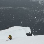 Christophe enchainant les virages dans le Demaria en péninsule antarctique