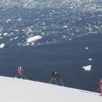 Depart a ski pour le Mont scott en péninsule antarctique