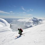 Francois dans la descente a ski du Scott en péninsule antarctique