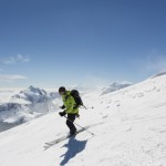 Olivier a la descente du Mont Scott en péninsule antarctique