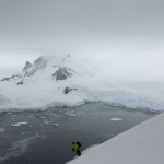 Olivier en plein virage dans le Demaria en péninsule antarctique
