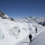 Dans les séracs du glacier de la Brenva