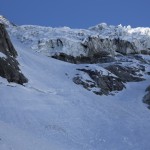 Les séracs du glacier de la Brenva