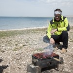 Petit Barbecue sur la plage après le ski