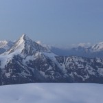 Le Bietschorn et le Weisshorn au sud