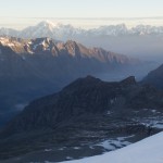 Lever de soleil sur le massif du Mont Blanc