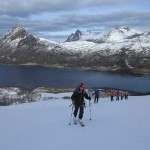 ski de randonnée dans les fjords de Bodo, Norvège