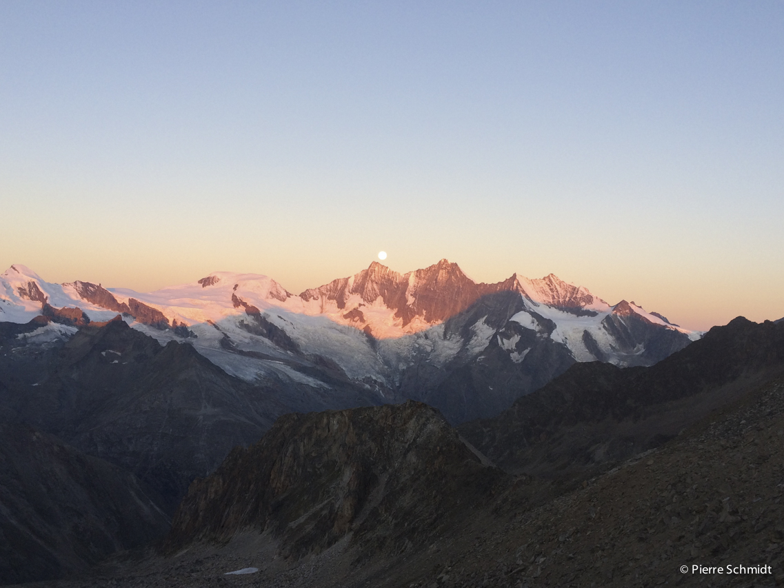 lever de soleil sur le Täschorn et l'Alphubel