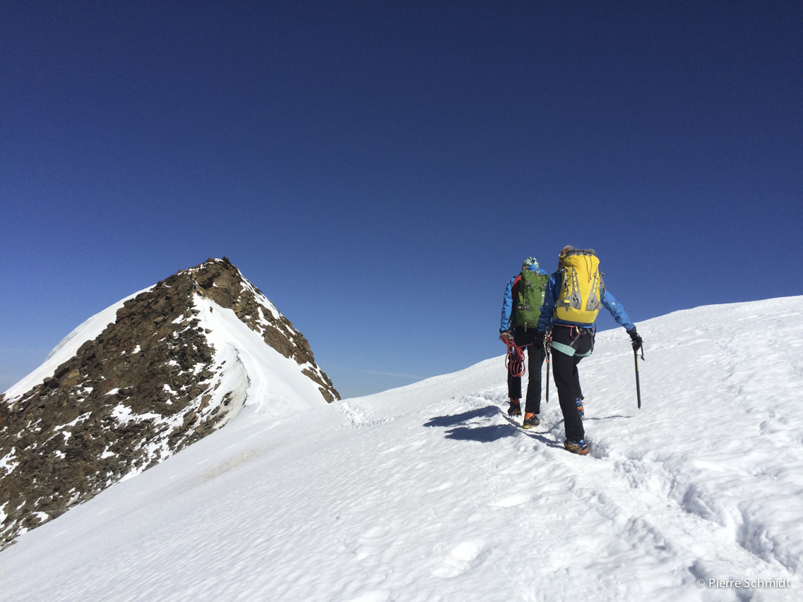 Rolf et Béa sur l'arête du Weissmies-12