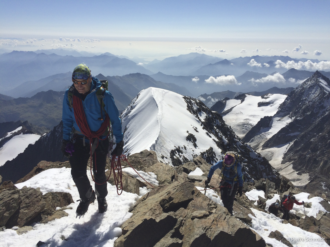Rolf et Béa sur l'arête du Weissmies-26