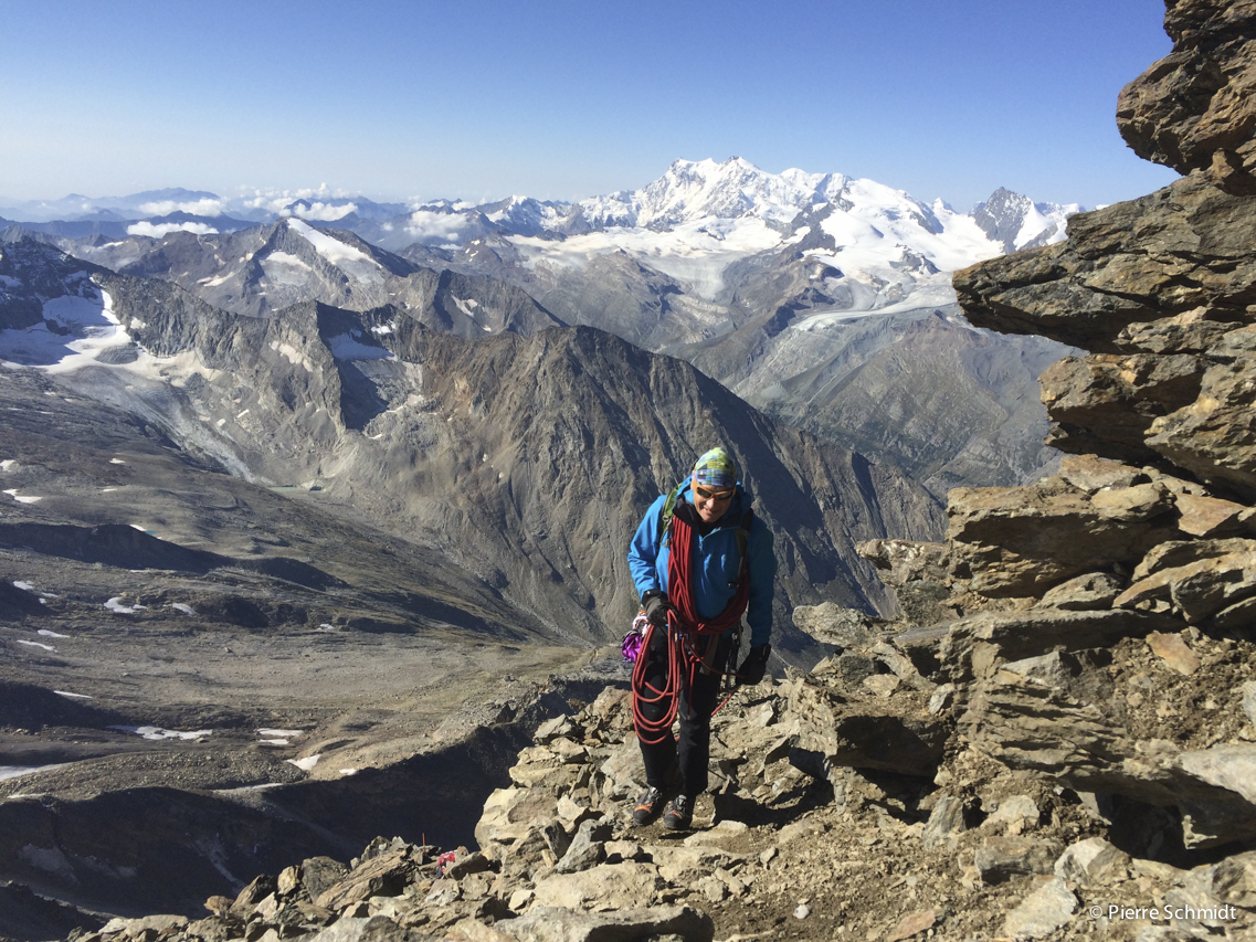 Rolf et Béa sur l'arête du Weissmies-3