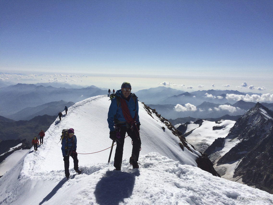 Rolf et Béa sur l'arête du Weissmies-33