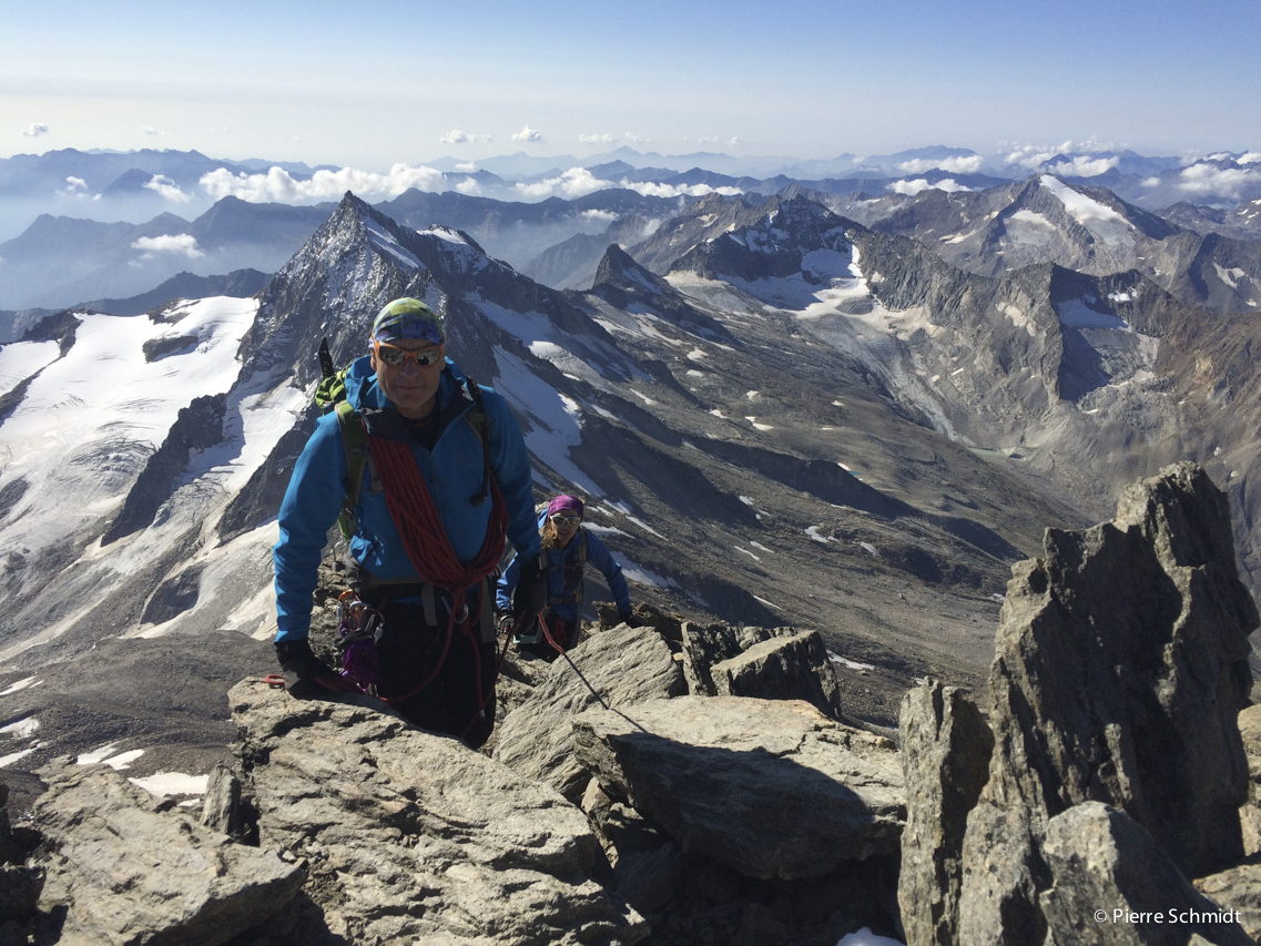 Rolf et Béa sur l'arête du Weissmies-5
