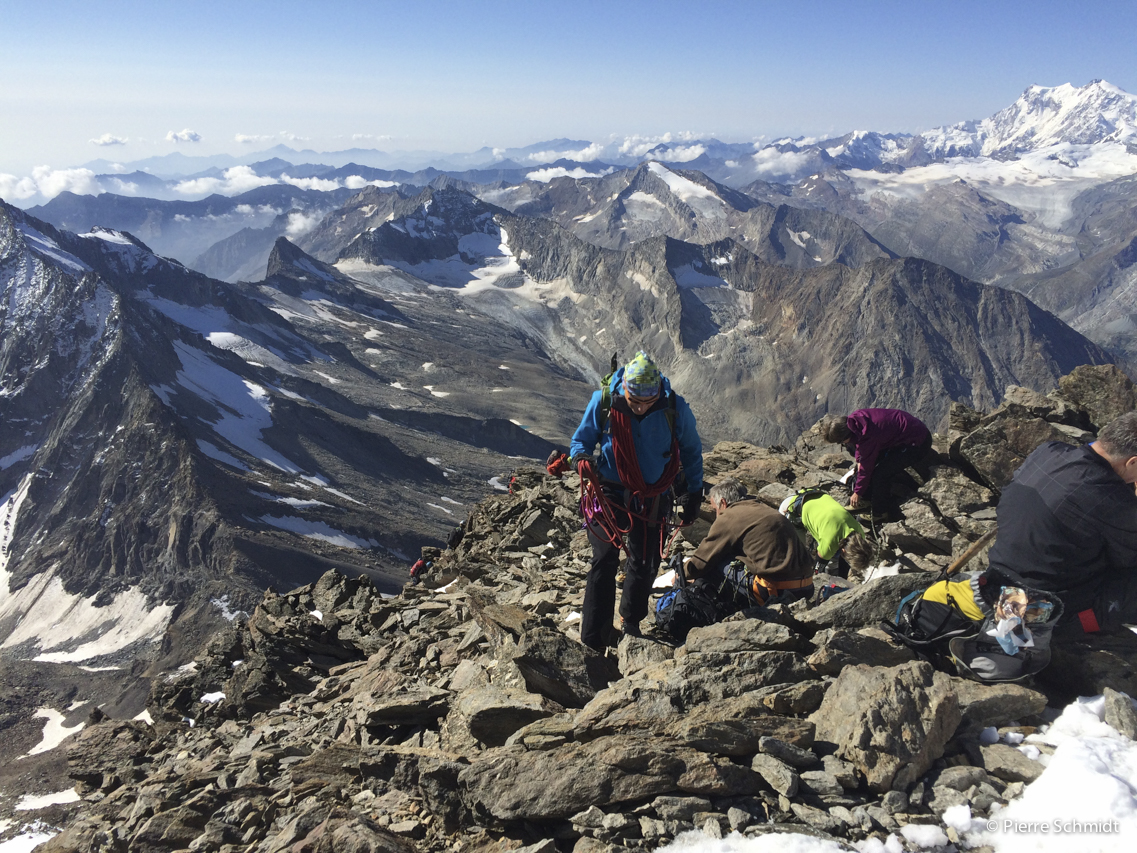 Rolf et Béa sur l'arête du Weissmies-6