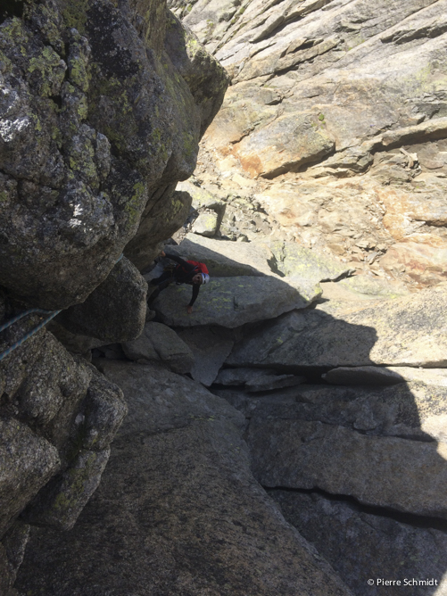 Gérard au prise avec un passage athlétique