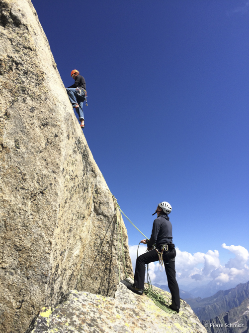 Gaylord dans la dalle en 6c+ sous le sommet